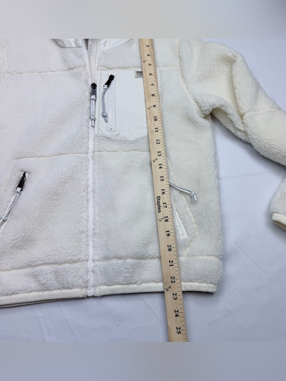 Polo Ralph Lauren Leather-Trim Sherpa Fleece Jacket in Cream Color - Picture 5 of 15